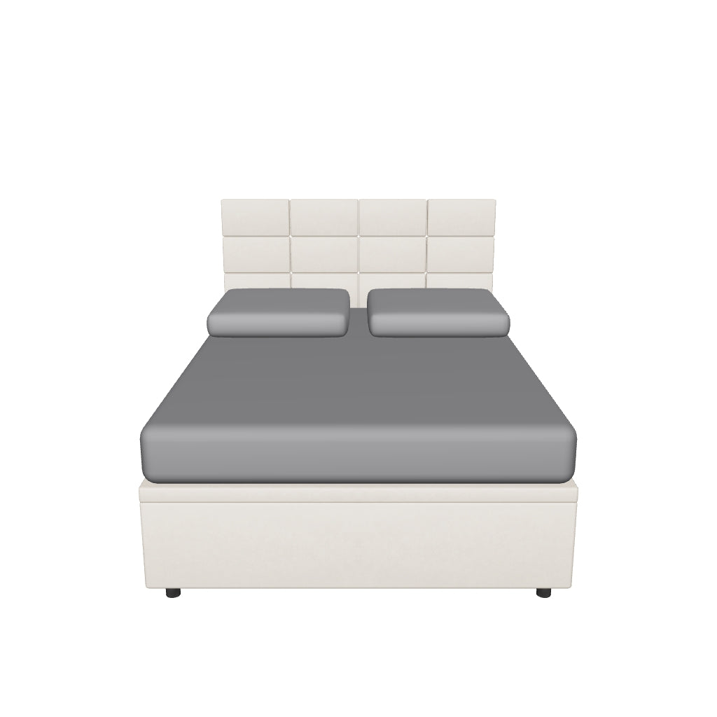 Letto alla Francese Contenitore Imbottito in Microfibra - SQUARE in 3D