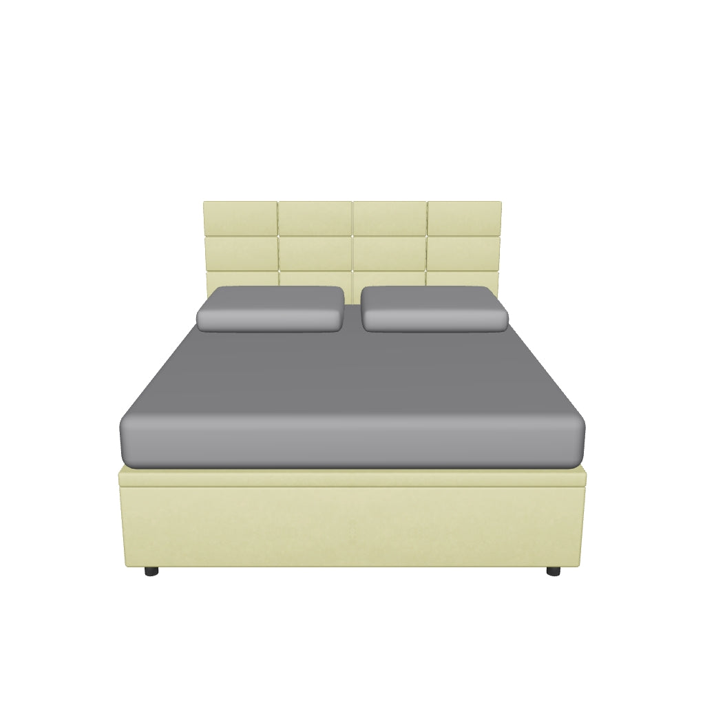 Letto Contenitore Imbottito con Testata - SQUARE in 3D