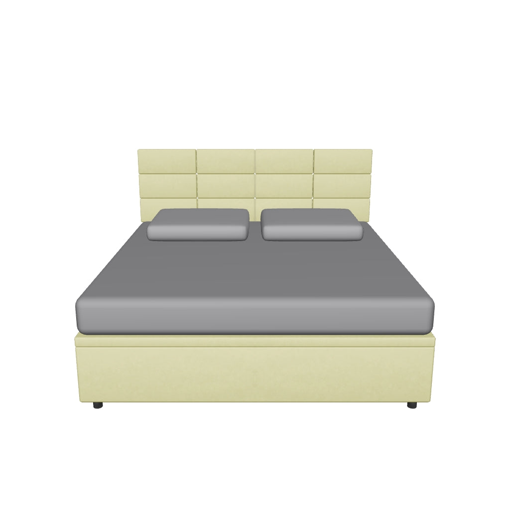 Letto King Size Contenitore Imbottito in Microfibra - BOXMAX SQUARE in 3D