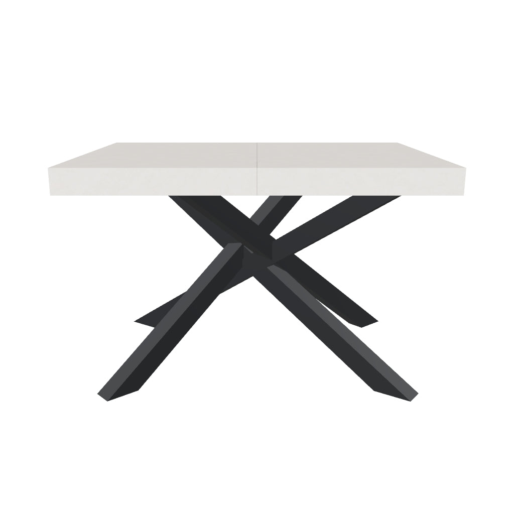 Tavolo da Pranzo Allungabile in Nobilitato con Base a X - VOLANTIS in 3D