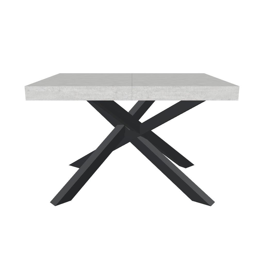 Tavolo da Pranzo Allungabile in Nobilitato con Base a X - VOLANTIS in 3D