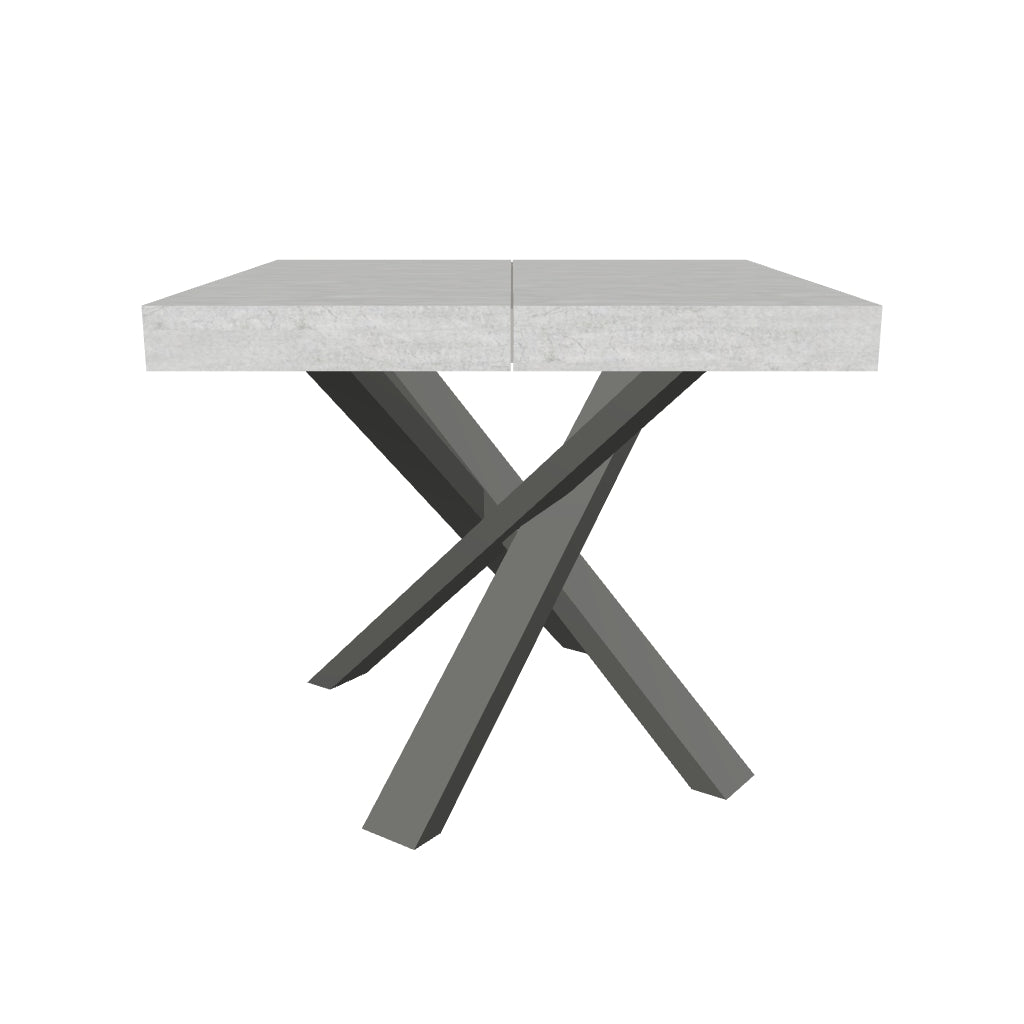 Tavolo da Pranzo Allungabile Quadrato in Nobilitato con Gambe Antracite - CLERK in 3D