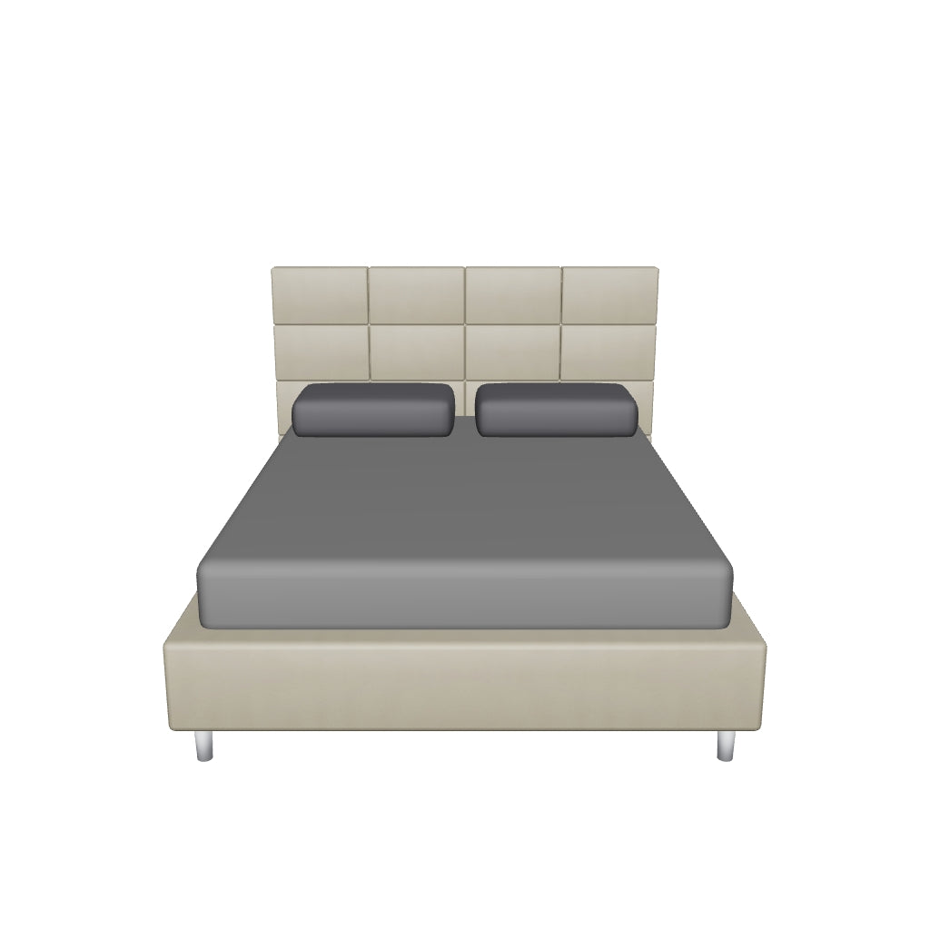Letto Matrimoniale Imbottito in Similpelle - MIKA in 3D