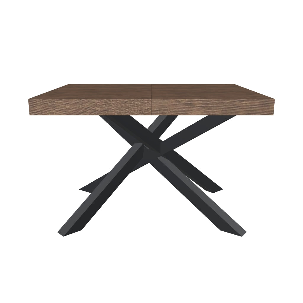 Tavolo da Pranzo Allungabile in Nobilitato con Base a X - VOLANTIS in 3D