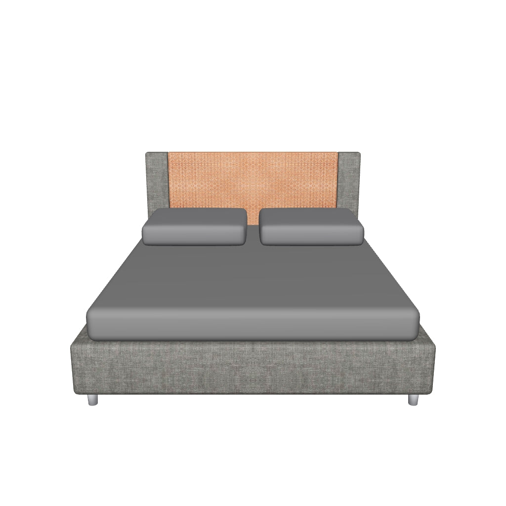 Letto Matrimoniale Imbottito in Tessuto Labirinto - ROSAL in 3D