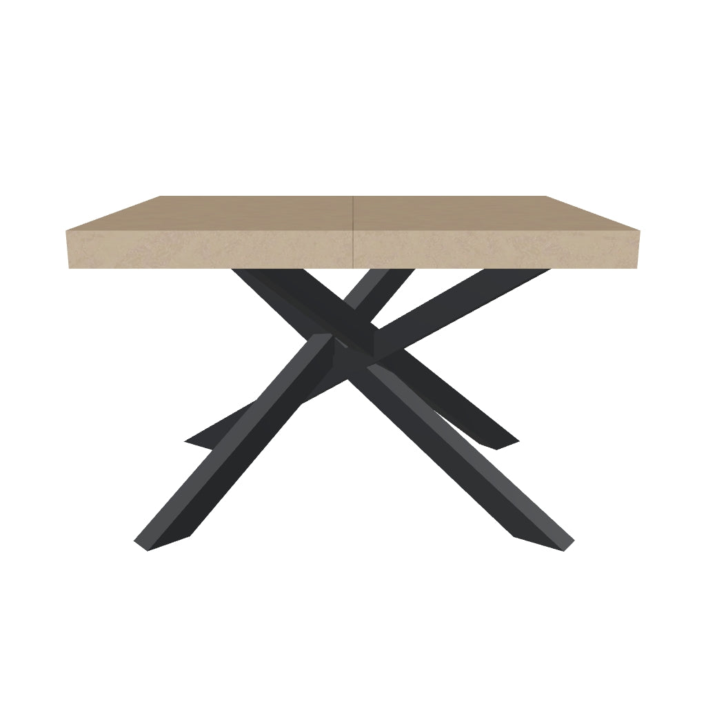 Tavolo da Pranzo Allungabile in Nobilitato con Base a X - VOLANTIS in 3D