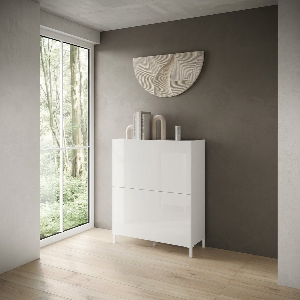 Credenza alta 4 ante 90x35x110 cm - SOLARIA