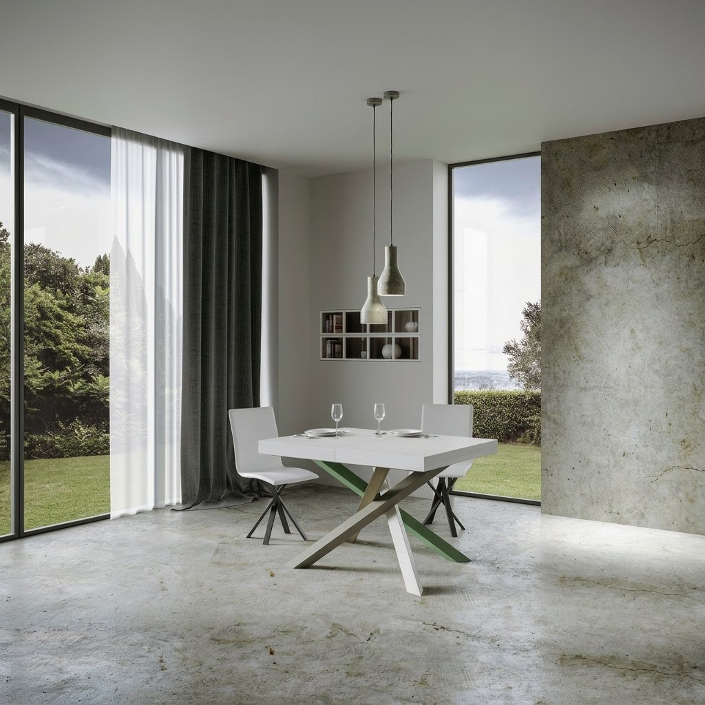 Tavolo da Pranzo Allungabile in Nobilitato e Ferro Versione 4/A - VOLANTIS PREMIUM