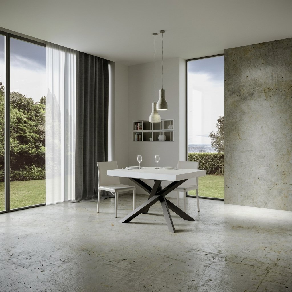 Tavolo da Pranzo Allungabile in Nobilitato con Base a X - VOLANTIS