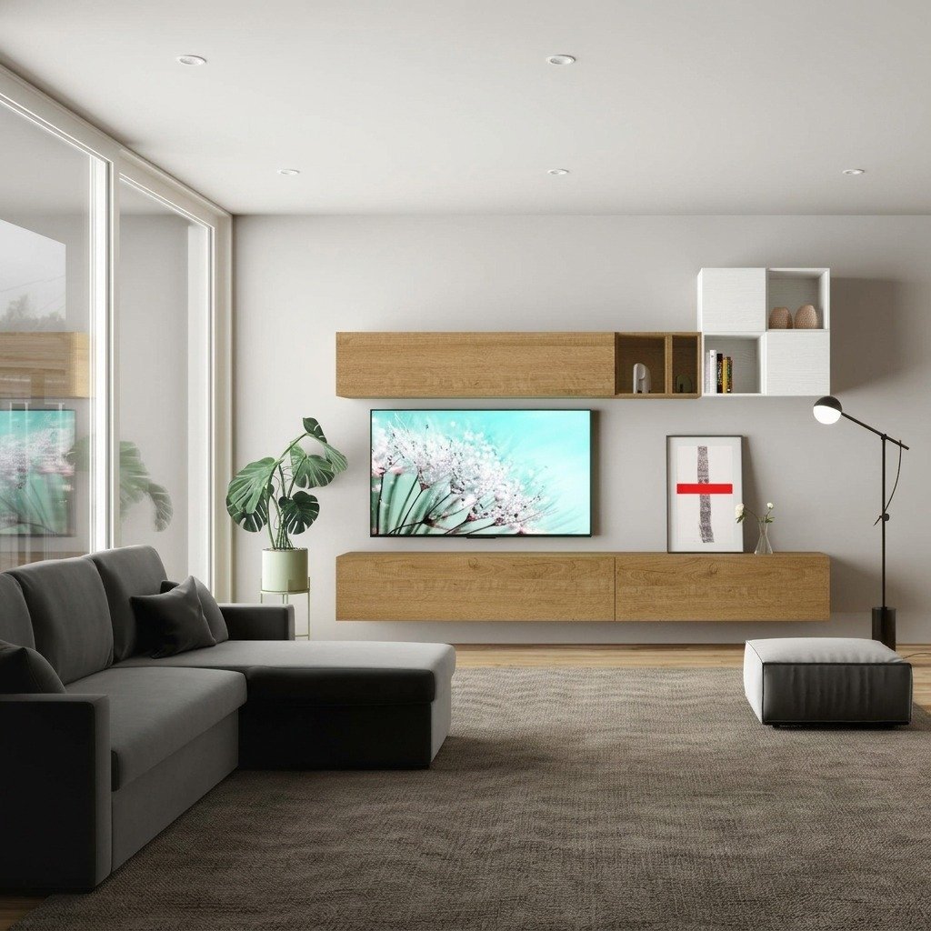 Parete Attrezzata Modulare in Nobilitato L 308 cm H 173,6 cm - ISOKA