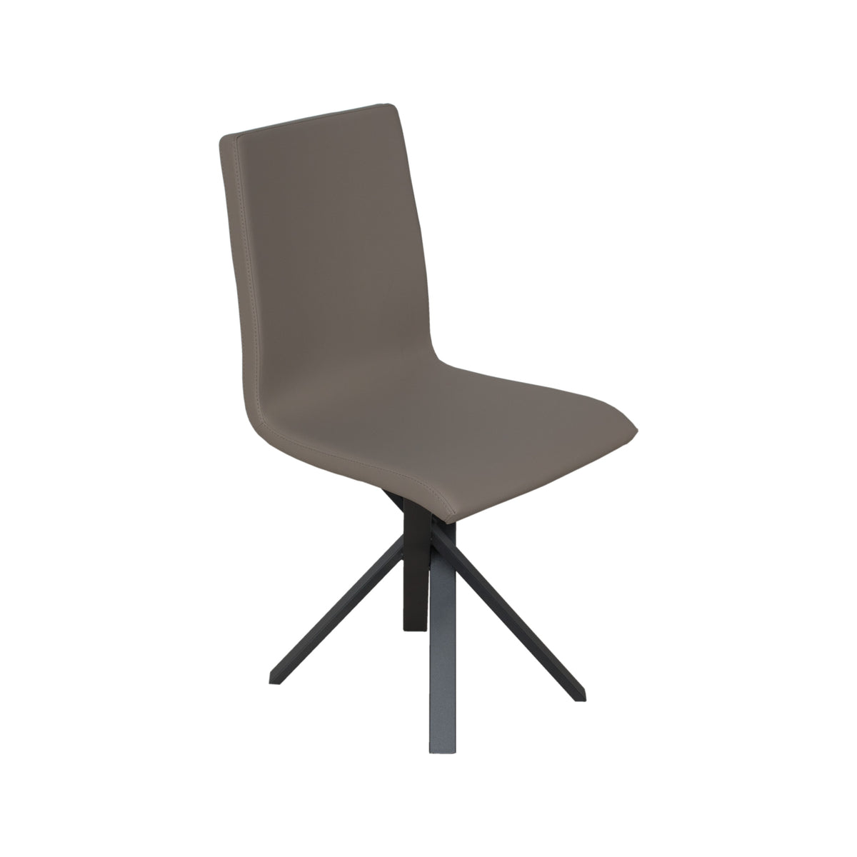 Sedia AURY tortora su fondo bianco, vista tre quarti con gambe antracite #colore_Tortora