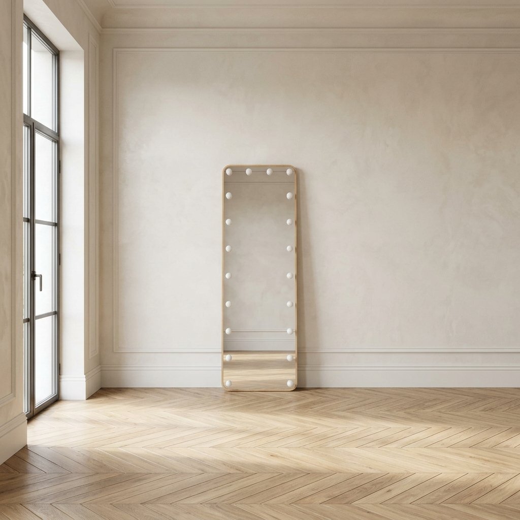 Specchio da terra rettangolare con luci LED regolabili 50x160 cm - HOLLYWOOD