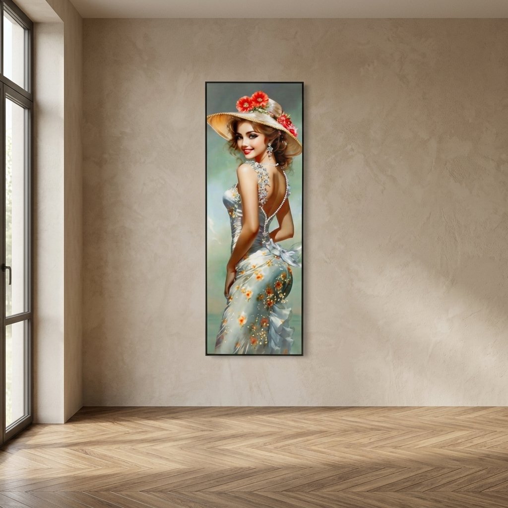 Quadro su Tela Laccata con Cornice in Legno - ELEGANT