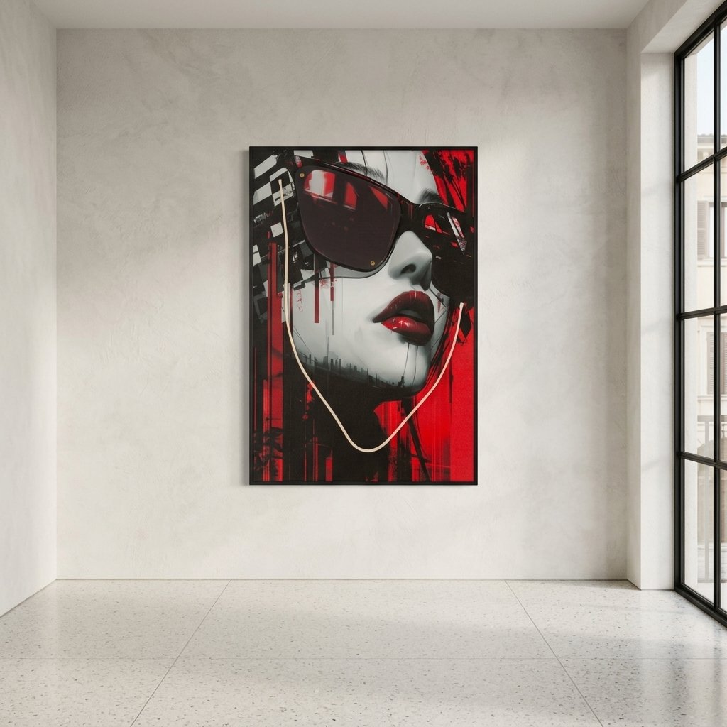 Quadro Stampa su Tela con LED e Applicazioni 3D in Acrilico - PSYCO